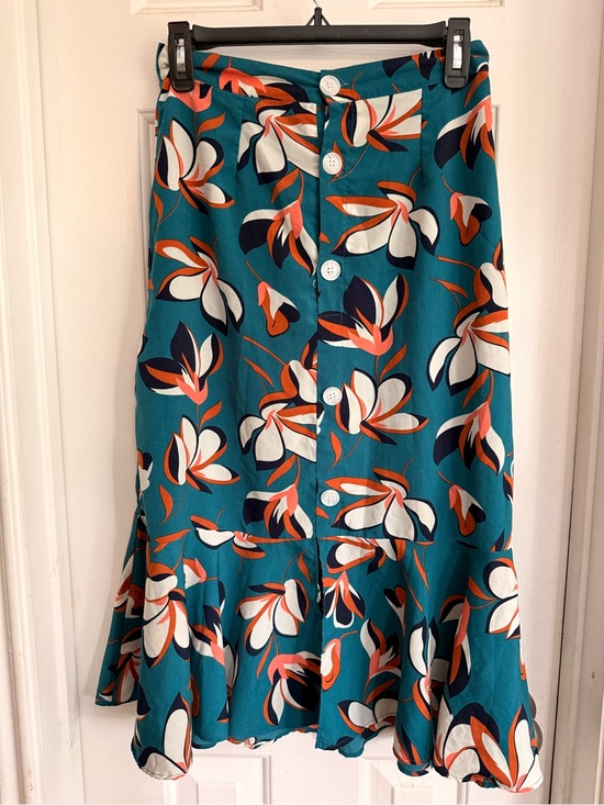 Modcloth Dresses & Skirts - Modcloth Teal Floral Button-Front Maxi Skirt